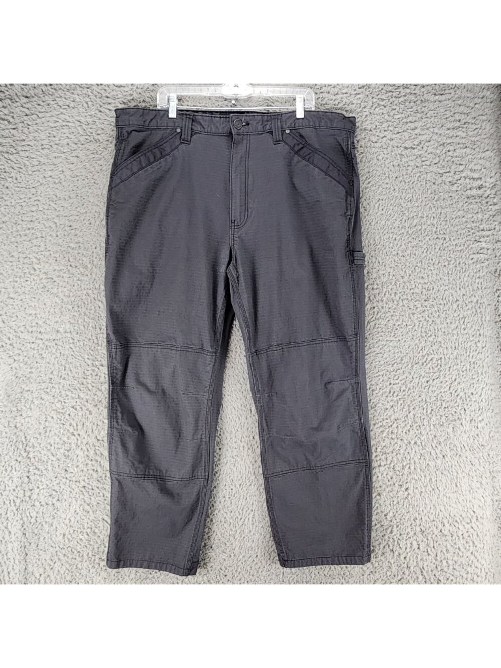 Ridgecut Pants Mens 44x30 Gray Rip Stop Straight Double Knee Tough Workwear